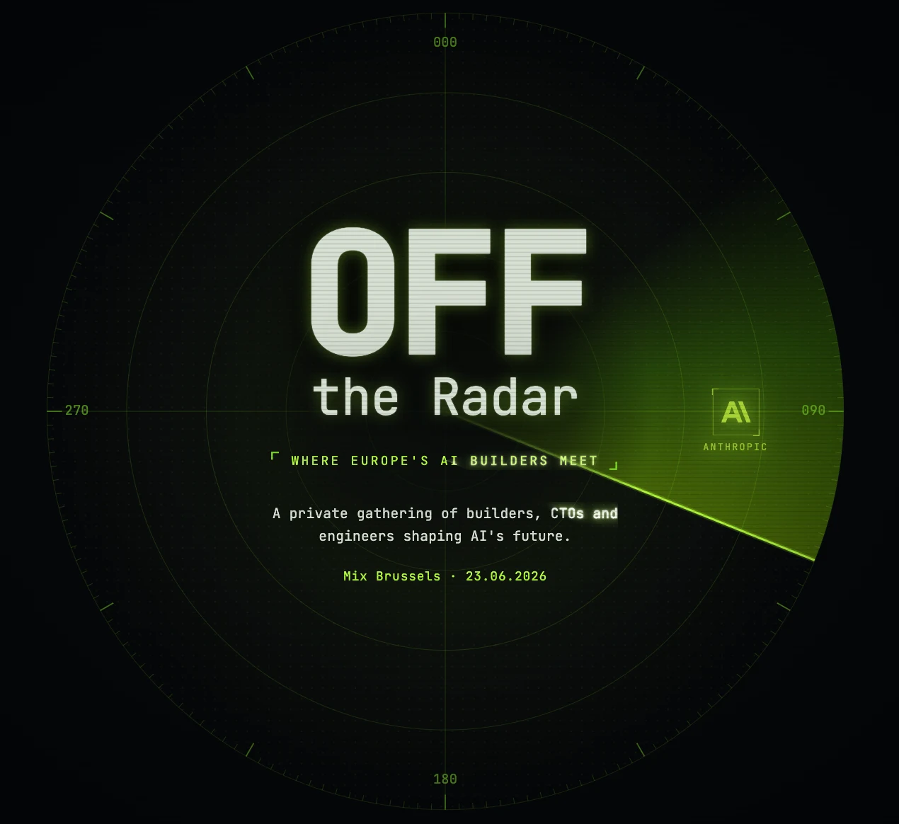 Off the Radar, where Europe's AI builders meet. Mix Brussels, 23 June 2026.