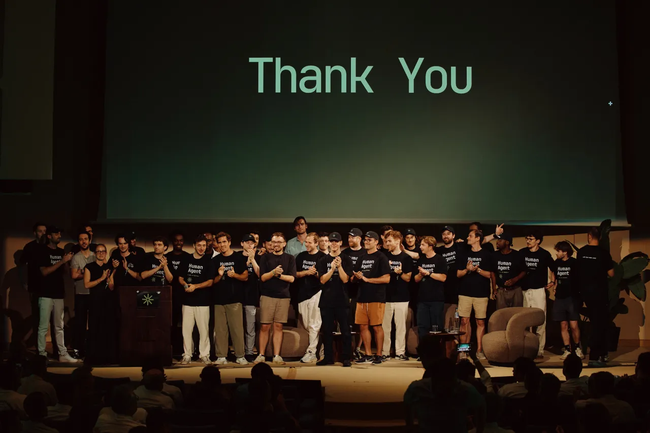 The Off the Radar team on stage under a Thank You screen