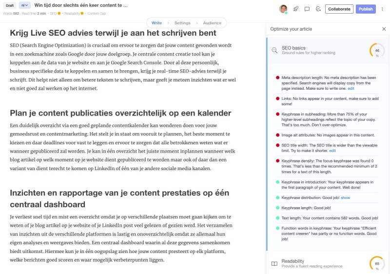 Save time by creating content only once and publish to multiple platforms