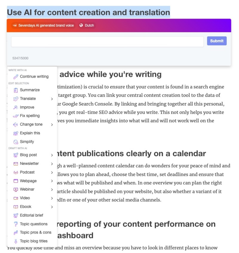 Save time by creating content only once and publish to multiple platforms
